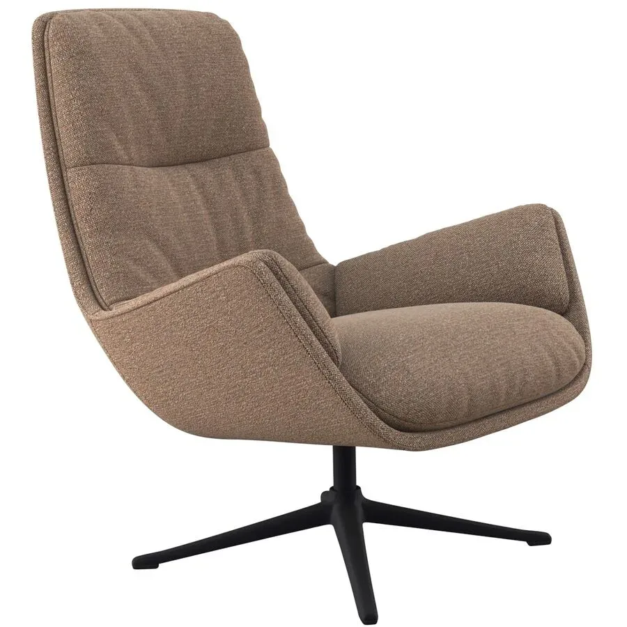Sessel Halani Braun Stoff/Polyester 93 cm 84 cm Drehbar - Farbe: Haselnuss - Sessel