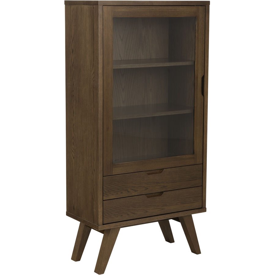Vitrine A-Line Braun Holzwerkstoff 72 cm 145 cm 36 cm - Farbe: Rauch - Vitrine