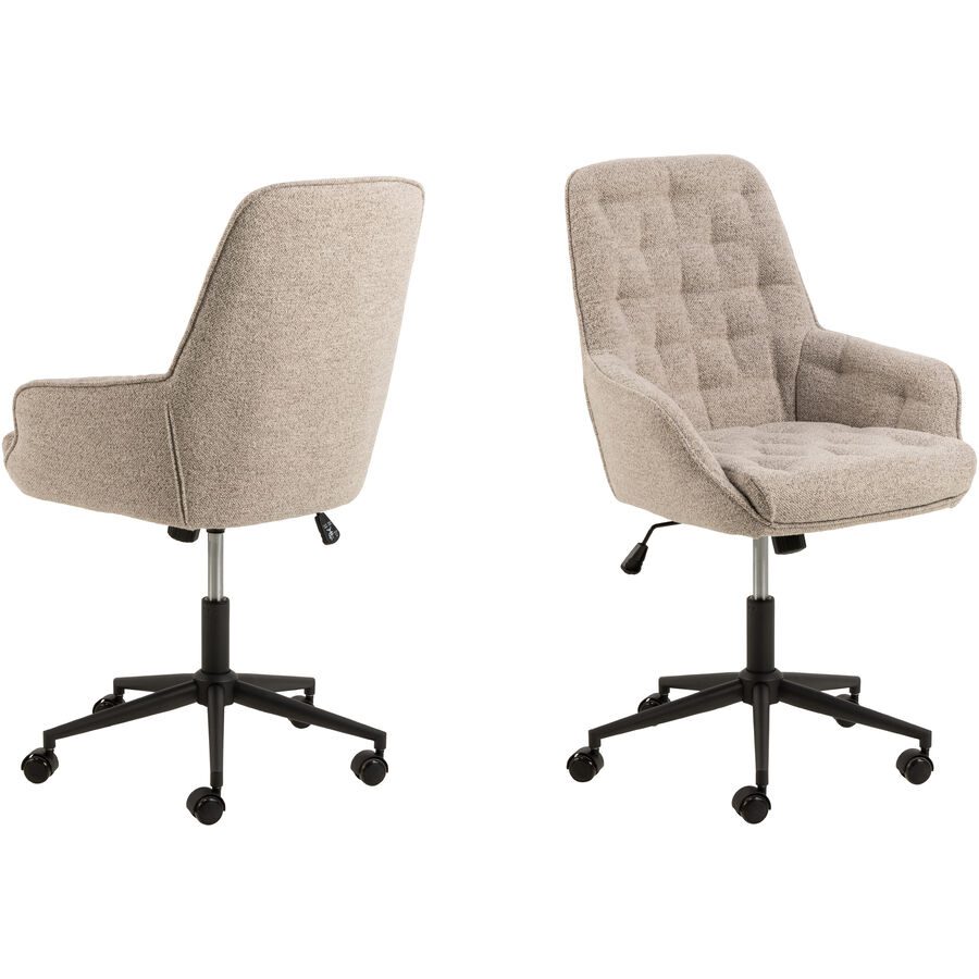 Bürostuhl Erik Beige Stoff 60 cm 106 cm Drehbar/Höhenverstellbar (manuell) - Material: Bouclé 96% Polyester/4% Acryl - Bürostuhl