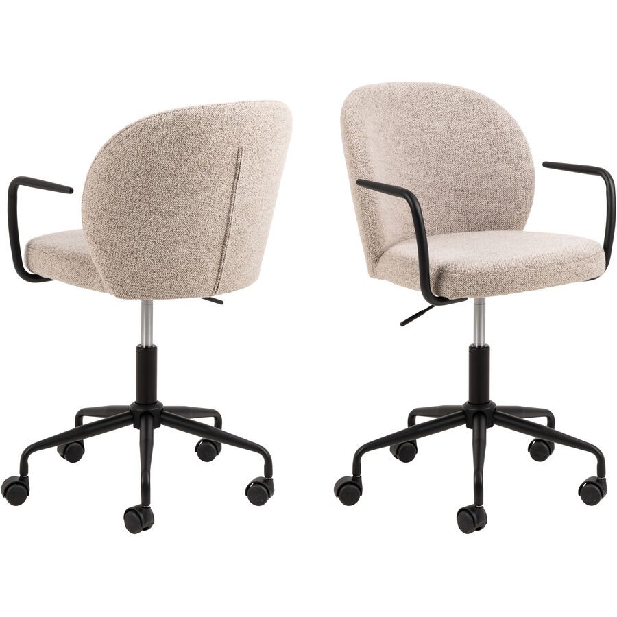 Bürostuhl Patricia Beige Stoff 59 cm 93.5 cm Höhenverstellbar (manuell) - Material: Bouclé 96% Polyester/4% Acryl - Bürostuhl