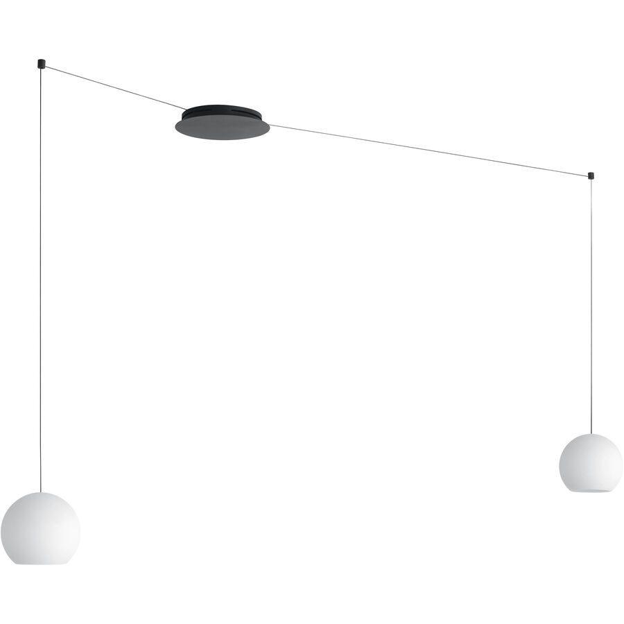 Designer-Pendellampe Bankamp Globe schwarz 2 D 19 cm - LED - Lichtfarbe: Extra warmweiss - Material: Aluminium/Acryl - Designer-Pendellampe- LED