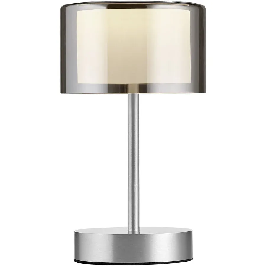 Designer-Tischlampe Bankamp Grand Smoke Akku aluminium matt dimmbar D 15 cm H 25 cm - LED - Lichtfarbe: Extra warmweiss - Material: Aluminium/Stahl -