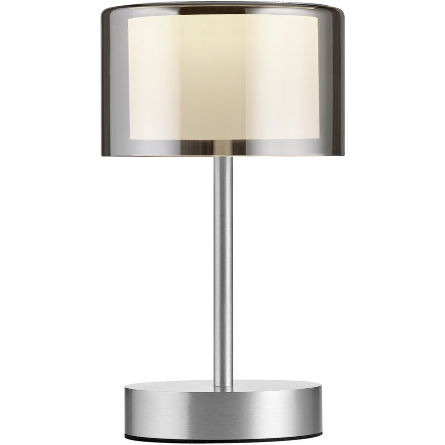 Designer-Tischlampe Bankamp Grand Smoke Akku aluminium matt dimmbar D 15 cm H 25 cm - LED - Lichtfarbe: Extra warmweiss - Material: Aluminium/Stahl -