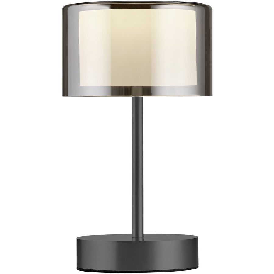 Designer-Tischlampe Bankamp Grand Smoke Akku schwarz dimmbar D 15 cm H 25 cm - LED - Lichtfarbe: Extra warmweiss - Material: Aluminium/Stahl -