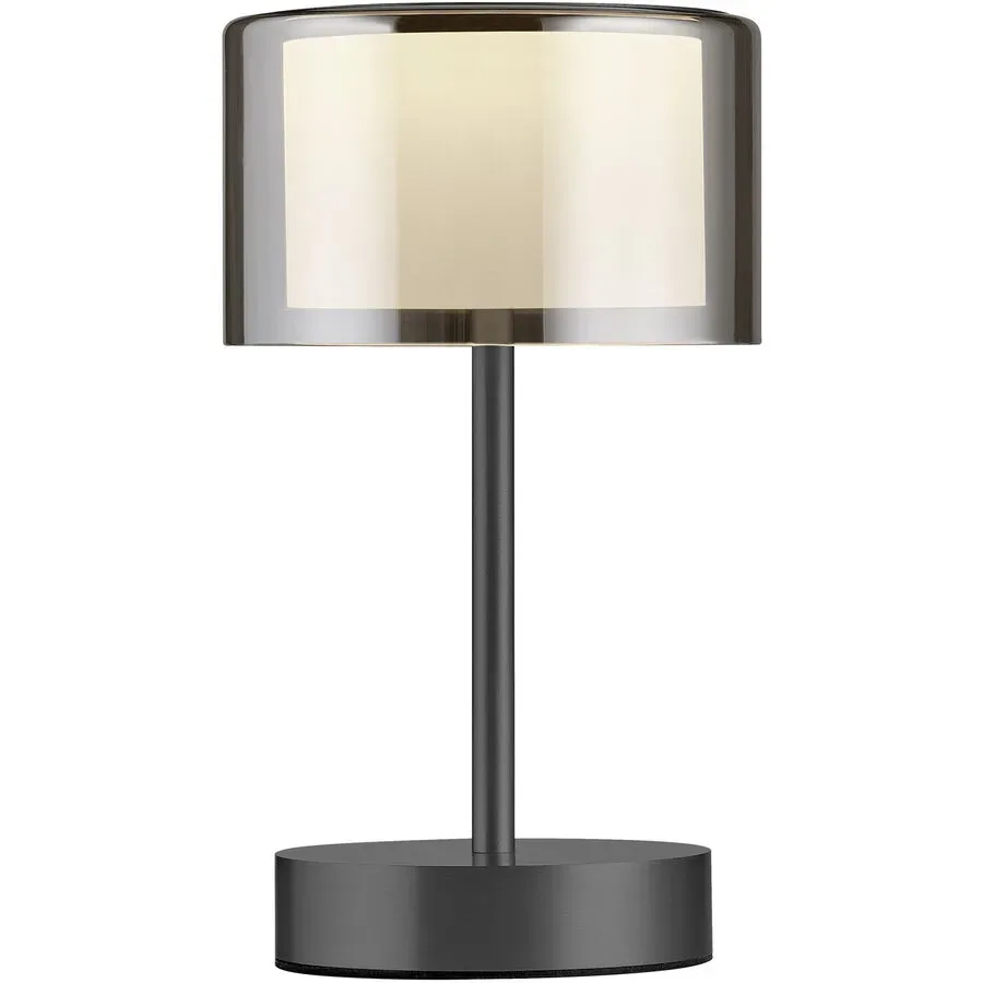 Designer-Tischlampe Bankamp Grand Smoke Akku schwarz dimmbar D 15 cm H 25 cm - LED - Lichtfarbe: Extra warmweiss - Material: Aluminium/Stahl -