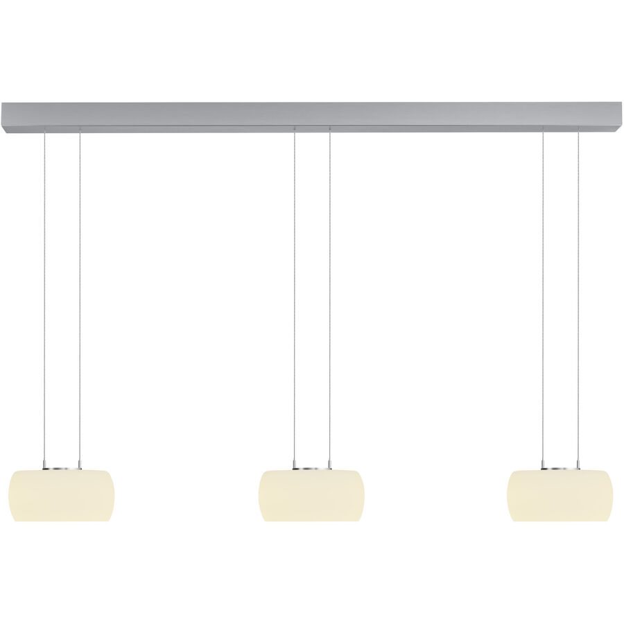Designer-Pendellampe Bankamp Bold aluminium matt 3-flammig - LED - Lichtfarbe: Extra warmweiss - Material: Aluminium/Acryl - Designer-Pendellampe- LED