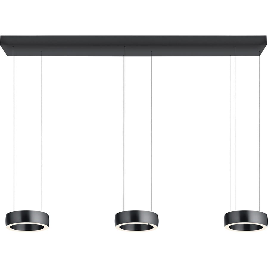 Designer-Pendellampe Bankamp Orbit anthrazit 3-flammig dimmbar - Farbe: Aluminium eloxiert - LED - Lichtfarbe: Extra warmweiss - Material: