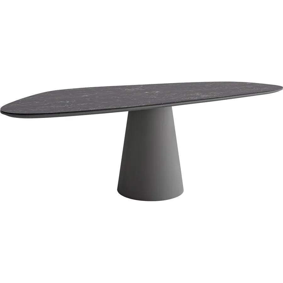 Tisch Cinto Grau/Schwarz Keramik 108.5 cm - Farbe: anthrazit - Tisch