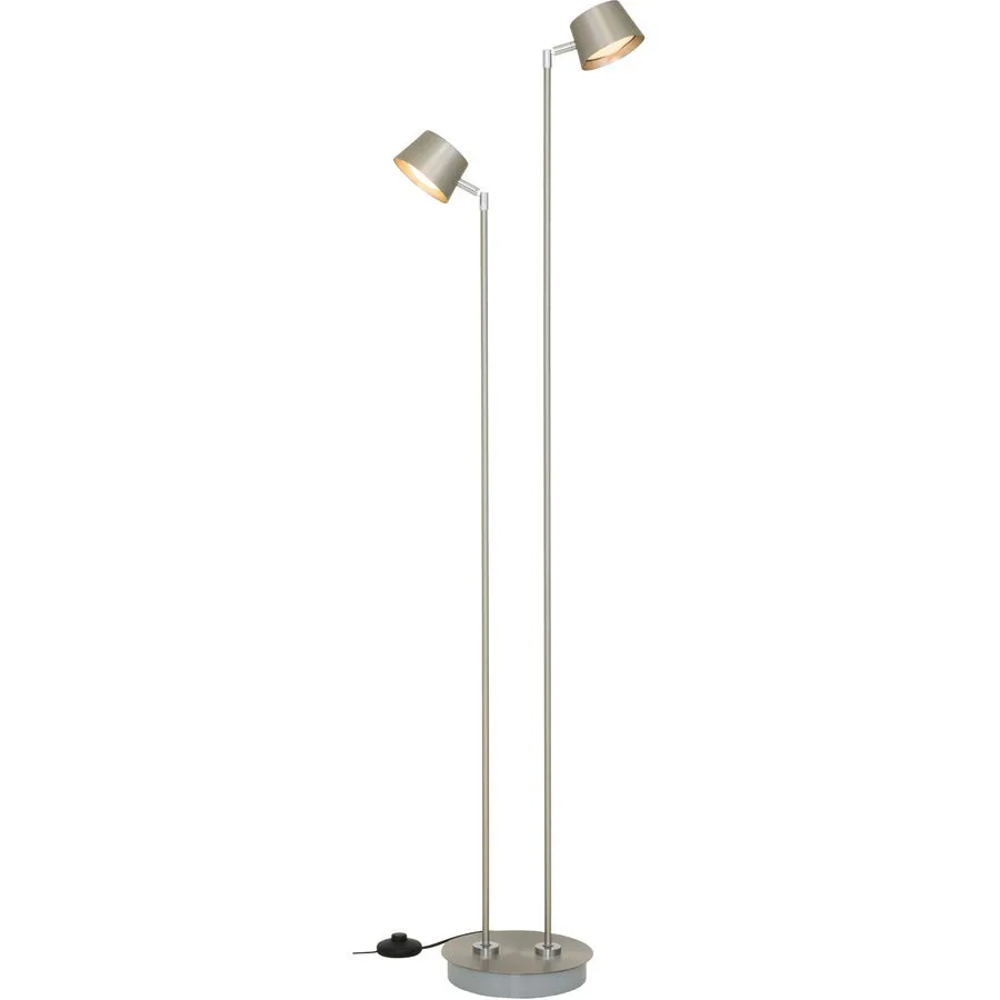 Stehlampe Neville Metall nickel - LED - Lichtfarbe: Extra warmweiss - Kaltes Tagesweiss - Material: Acryl - Stehlampe- LED Energiesparlampe