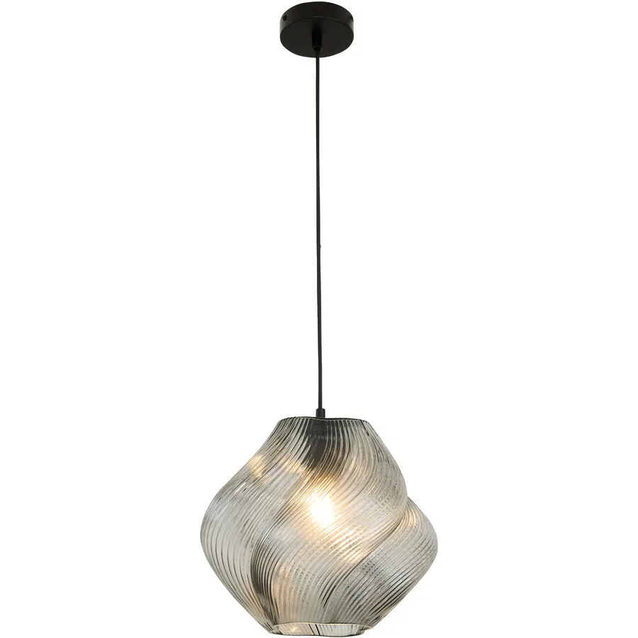 Pendellampe Miray Glas/Metall rauchglas E27 - Farbe: rauchgrau