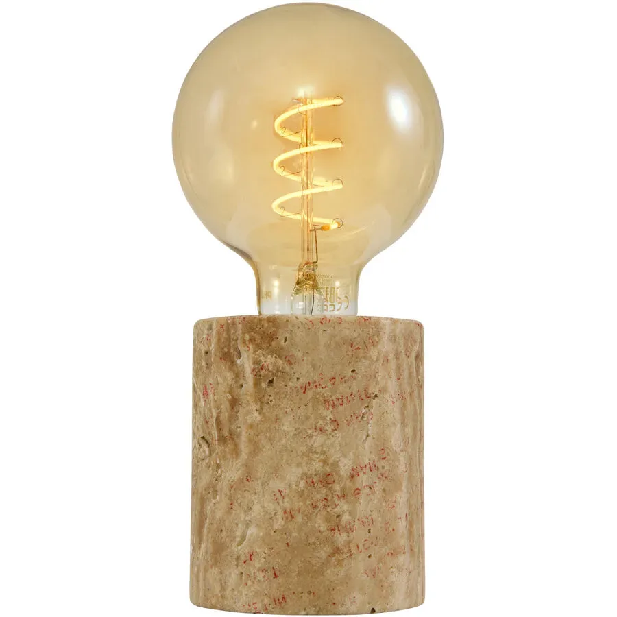 Tischlampe Denali Stein Travertine E27 - Farbe: Natur