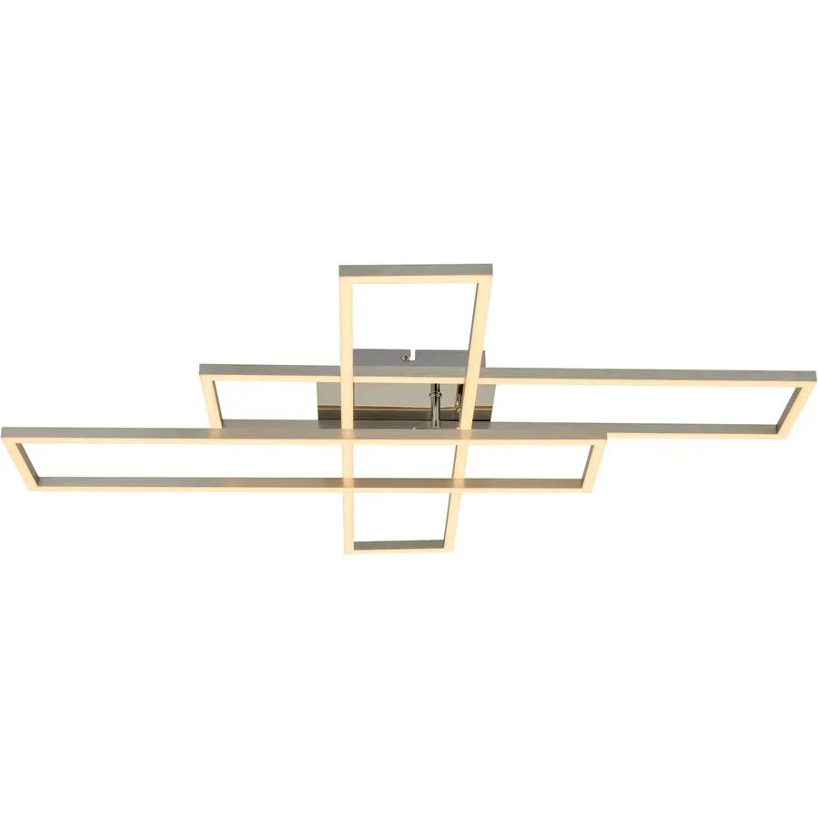 Deckenlampe Jakobs Aluminium gebürstet/chrom 38W LED - Farbe: Aluminium gebürstet/chrome - LED- LED Energiesparlampe