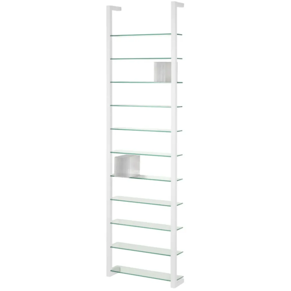 Spinder Design Wandregal Hesta Weiss Stahl/Glas 46 cm 167 cm - Wandregal