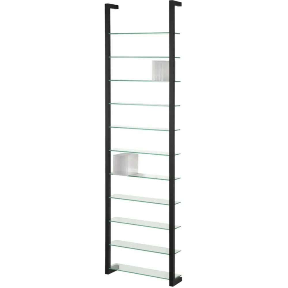 Spinder Design Wandregal Hesta Schwarz Stahl/Glas 46 cm 167 cm - Wandregal