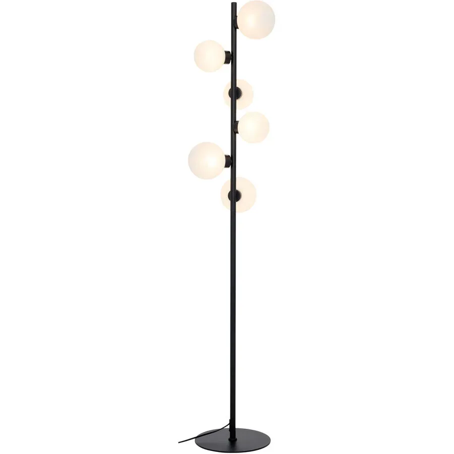 Stehlampe Cenere Metall/Glas schwarz 6xG9 LED - Farbe: schwarz/ opal - LED- LED Energiesparlampe