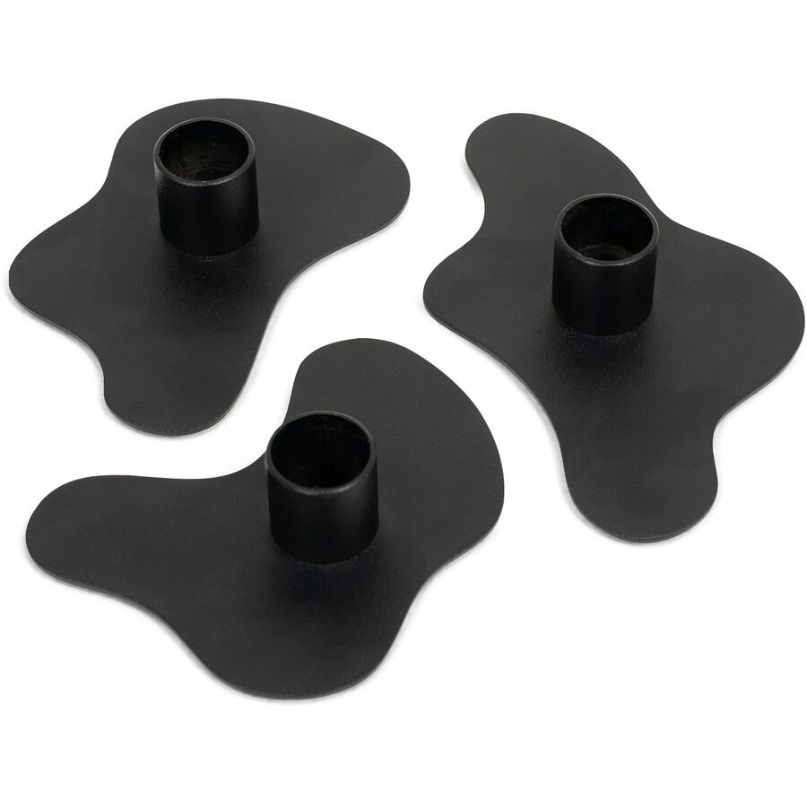 Spinder Design Kerzenhalter 3er-Set Hesta Schwarz Stahl 2.8 cm - Kerzenhalter 3er-Set