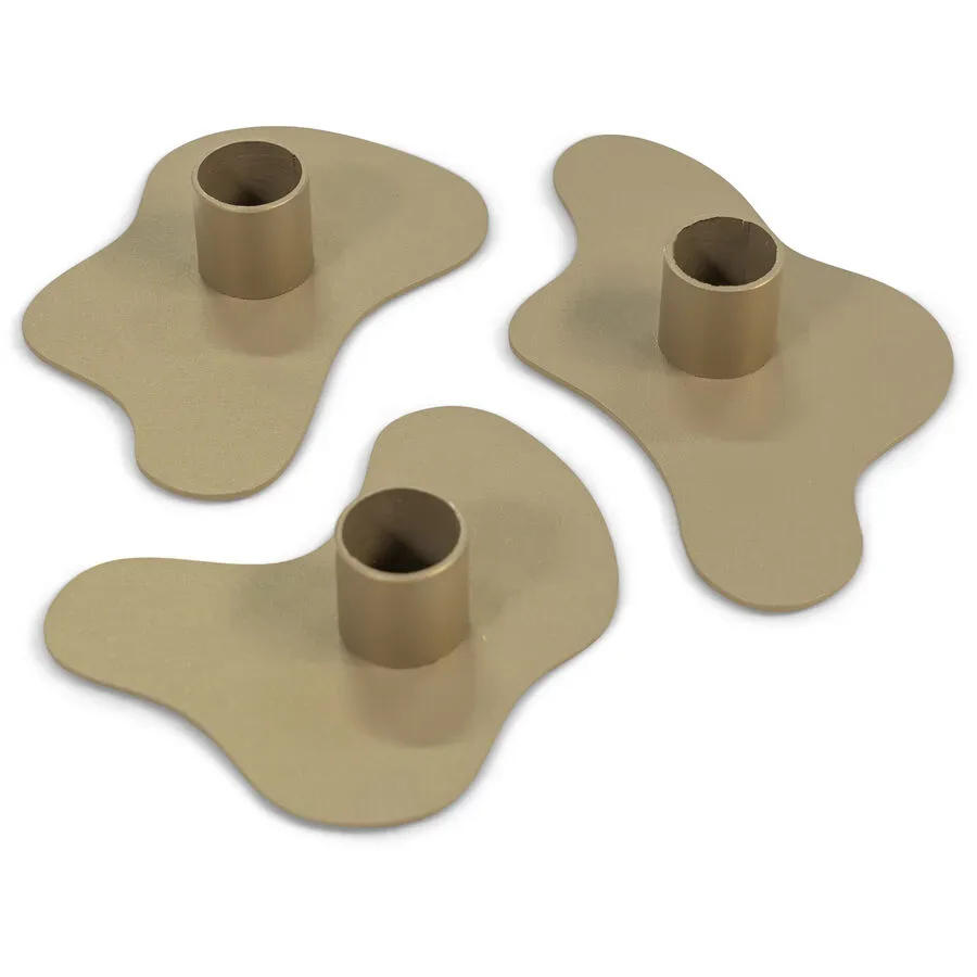 Spinder Design Kerzenhalter 3er-Set Hesta champagner Stahl 2.8 cm - Kerzenhalter 3er-Set