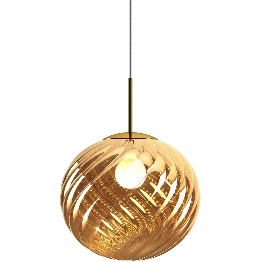 Tom Dixon Pendellampe Whirl Kunststoff gold 45cm - Material: Polycarbonat - Pendellampe