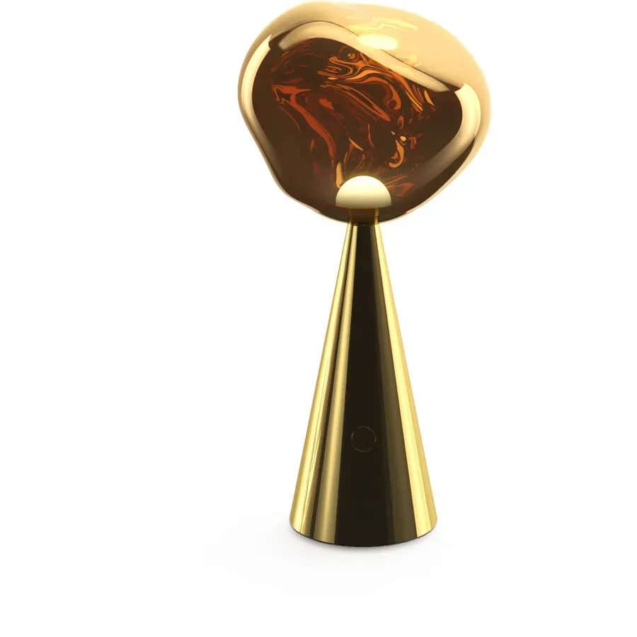 Tom Dixon Tischlampe Melt Portable Kunststoff gold - LED - Lichtfarbe: Warmweiss - Kaltes Tagesweiss - Material: PET - Tischlampe- LED