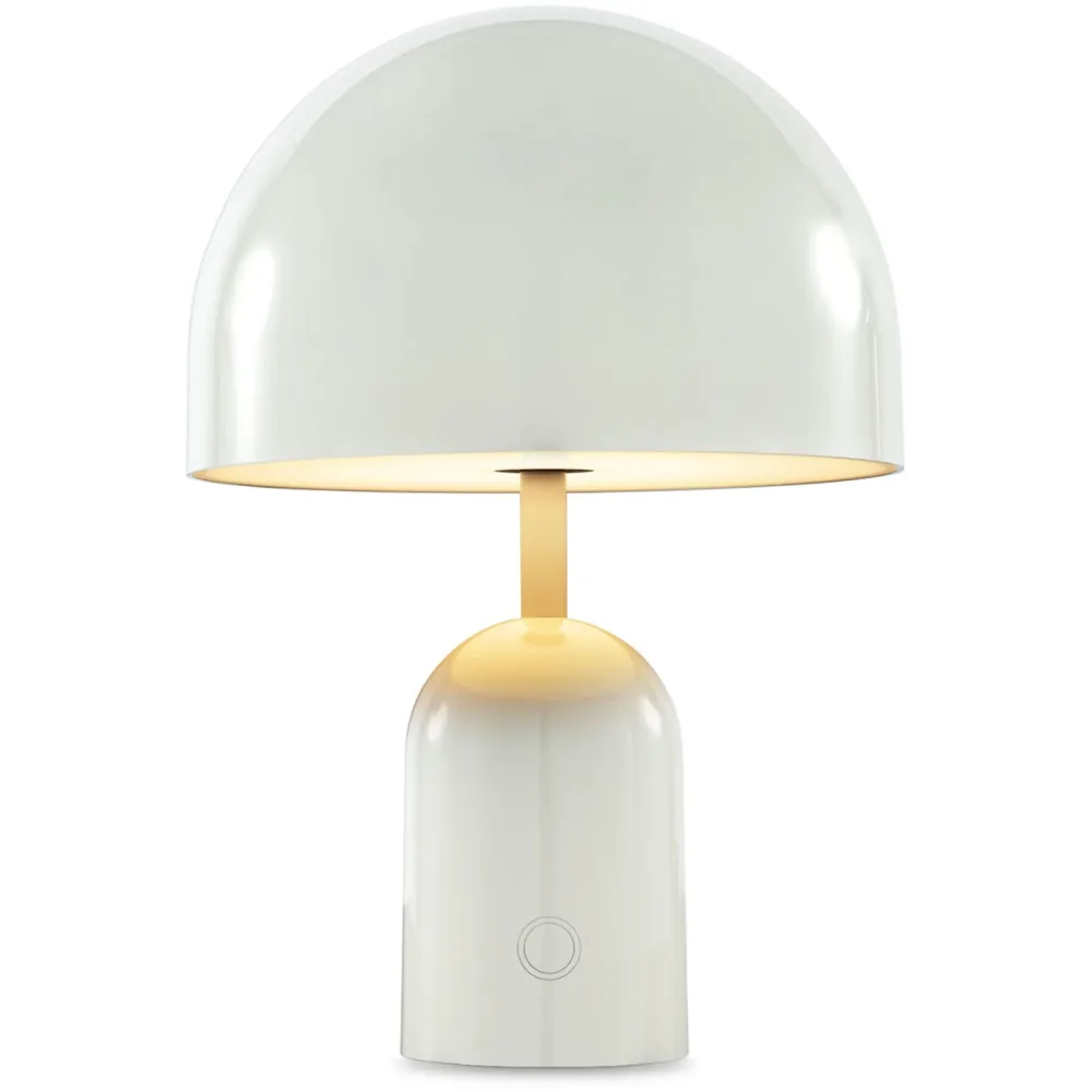 Tom Dixon Designer-Tischlampe Bell Grau Kunststoff H 28 cm 160 lm - LED - Lichtfarbe: Warmweiss- LED Energiesparlampe