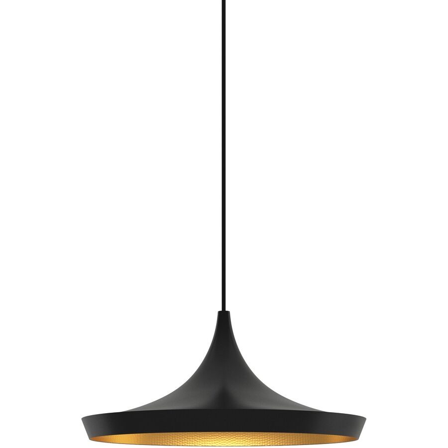 Tom Dixon Pendellampe Beat Wide Schwarz Messing - LED - Lichtfarbe: Warmweiss - Pendellampe- LED Energiesparlampe
