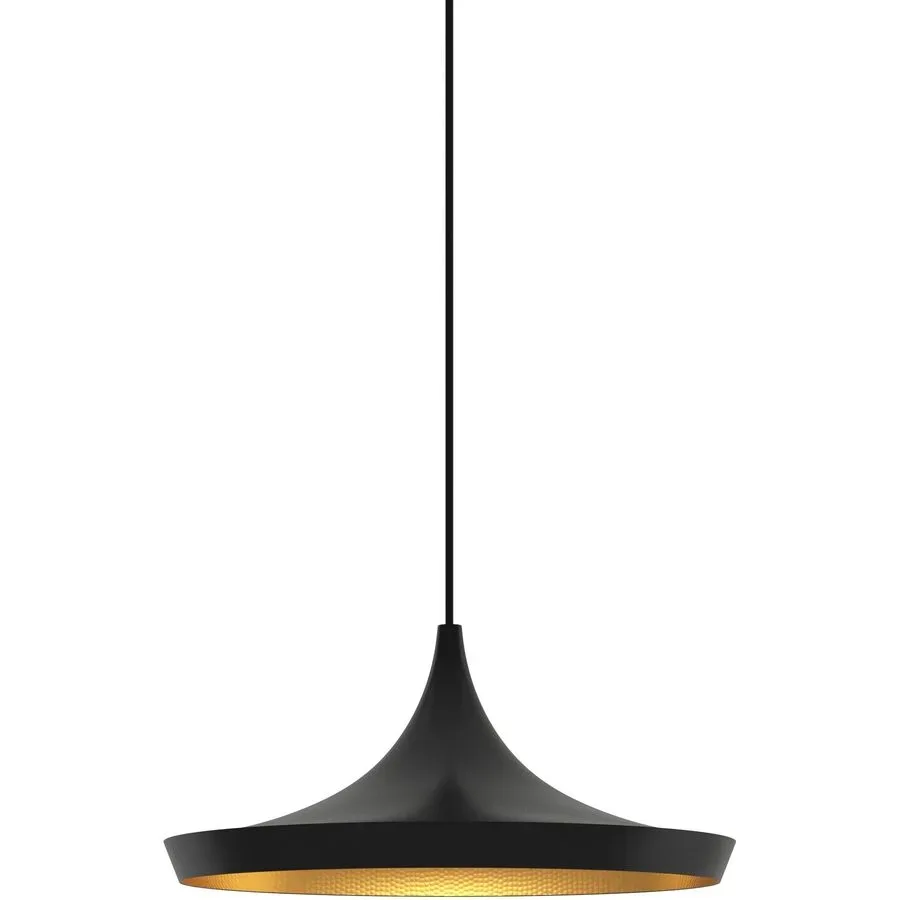 Tom Dixon Pendellampe Beat Wide Schwarz Messing - LED - Lichtfarbe: Warmweiss - Pendellampe- LED Energiesparlampe
