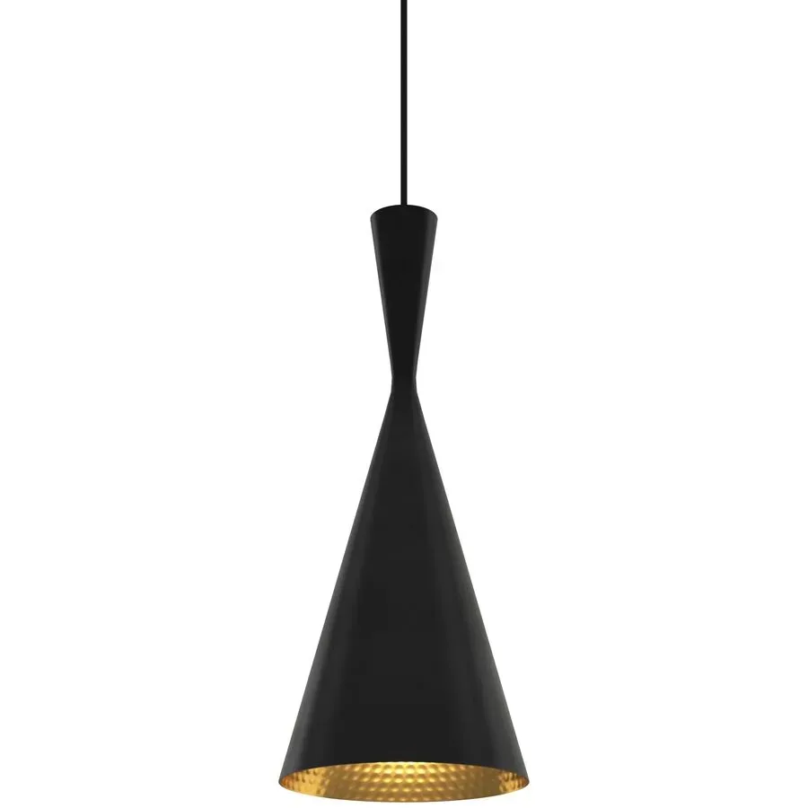 Tom Dixon Pendellampe Beat Tall Schwarz Messing - LED - Lichtfarbe: Warmweiss - Pendellampe- LED Energiesparlampe