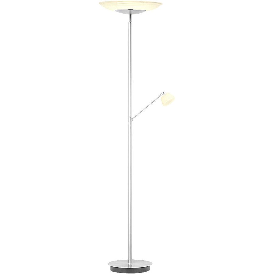Leselampe Pratella Aluminium/Glas nickel matt - Farbe: Nickel matt mit Chrom abgesetzt - LED - Lichtfarbe: Warmweiss - Kaltes Tagesweiss - Leselampe-