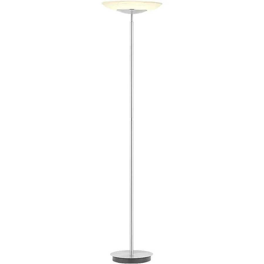 Stehlampe Pratella Aluminium/Glas Nickel matt mit chrom abgesetzt 36W LED - LED - Lichtfarbe: Warmweiss - Kaltes Tagesweiss- LED Energiesparlampe