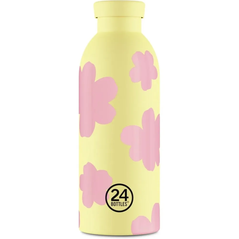 Thermosflasche 24 Bottles Gelb Edelstahl 20.5 cm - Farbe: Gelb/Rosa - Thermosflasche