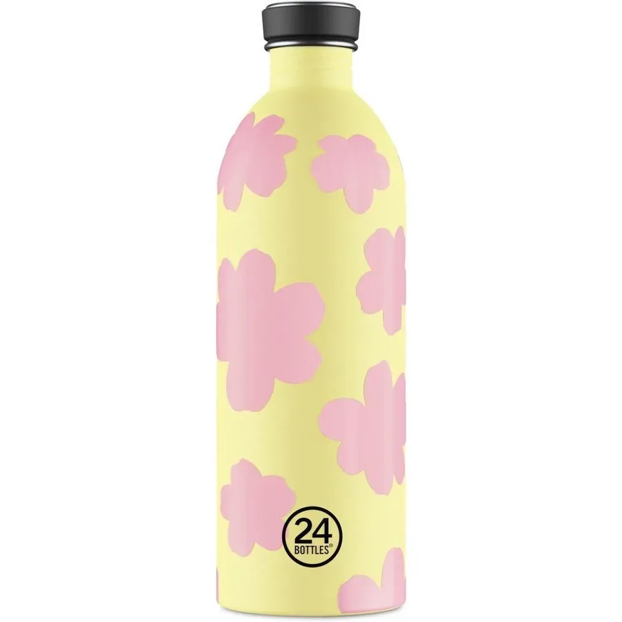Trinkflasche 24 Bottles Gelb Edelstahl 7 cm 7 cm 1000 ml - Farbe: Gelb/Rosa - Trinkflasche