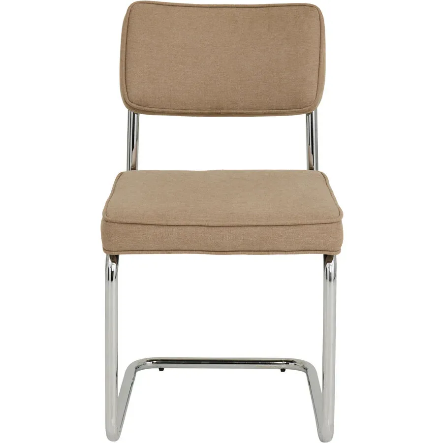Freischwingerstuhl Santini Braun Polyester/Metall 57 cm 79 cm - Farbe: braun / chrom - Material: 100% Polyester - Freischwingerstuhl