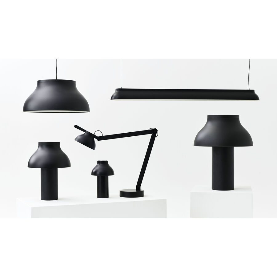 Designer-Tischlampe HAY Neon dimmbar D 53 cm - Farbe: Schwarz - LED - Lichtfarbe: Warmweiss - Material: Stahl - Bürolampe- LED Energiesparlampe