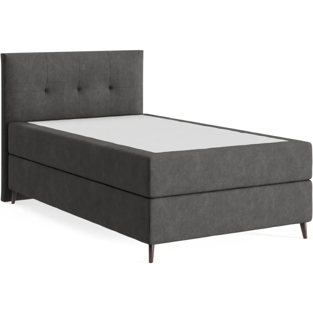 Boxspringbett Sørensen 120 x 200 cm - Farbe: Line - 66 Graphite - Möbel Konfigurator: Traummöbel individuell zusammenstellen - Boxspringbett