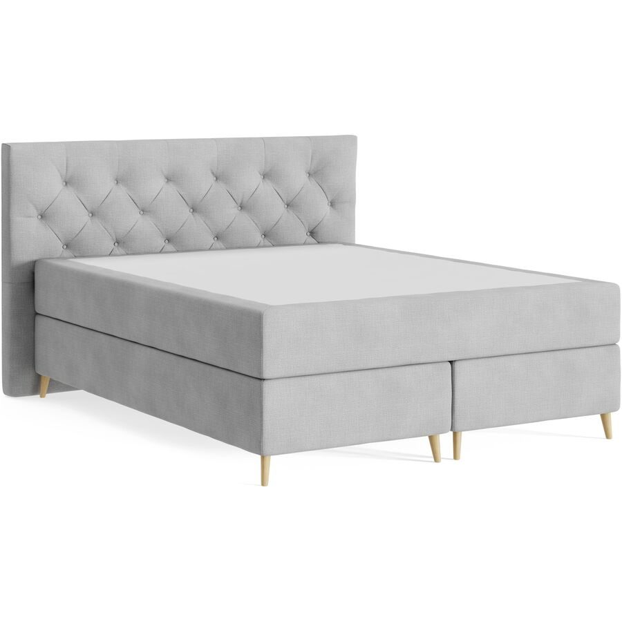 Boxspringbett Sørensen 160 x 200 cm - Farbe: Wish - 149 Steel - Möbel Konfigurator: Traummöbel individuell zusammenstellen - Boxspringbett