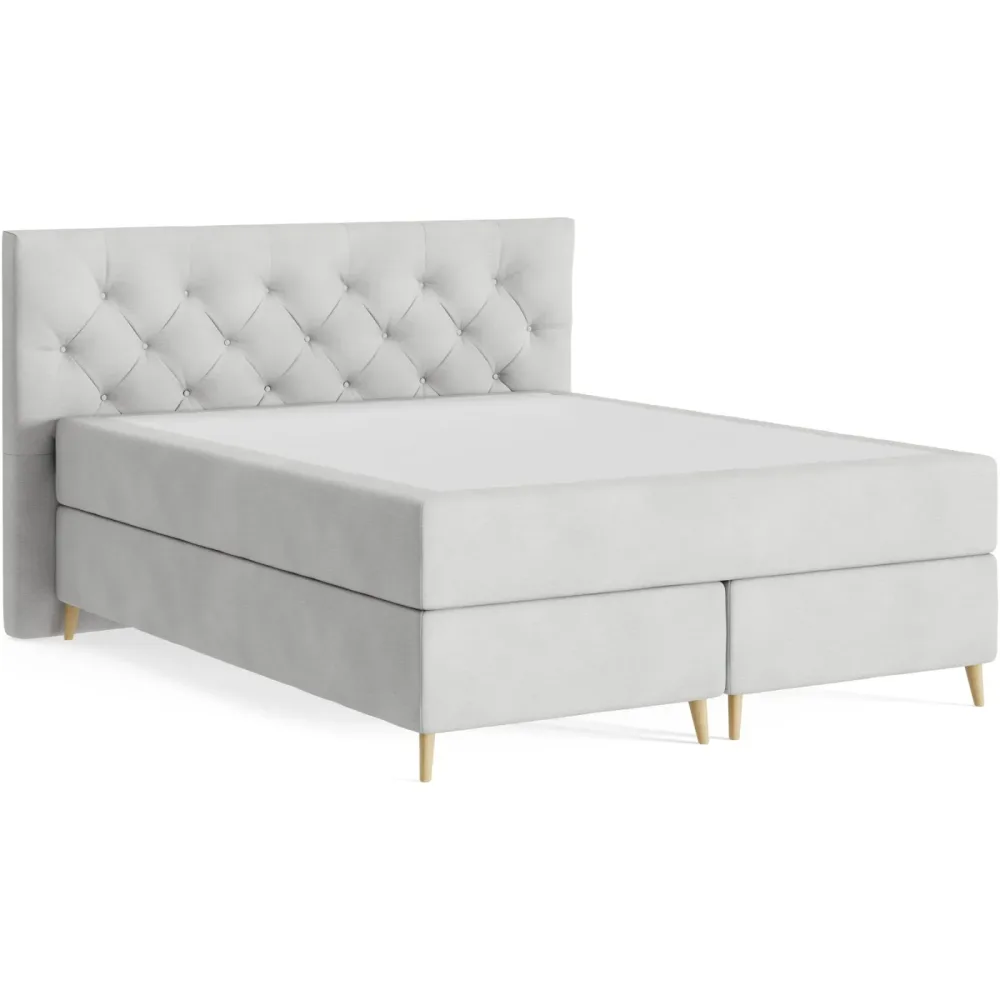 Boxspringbett Sørensen 160 x 200 cm - Farbe: Wish - 60 Lightgrey - Möbel Konfigurator: Traummöbel individuell zusammenstellen - Boxspringbett
