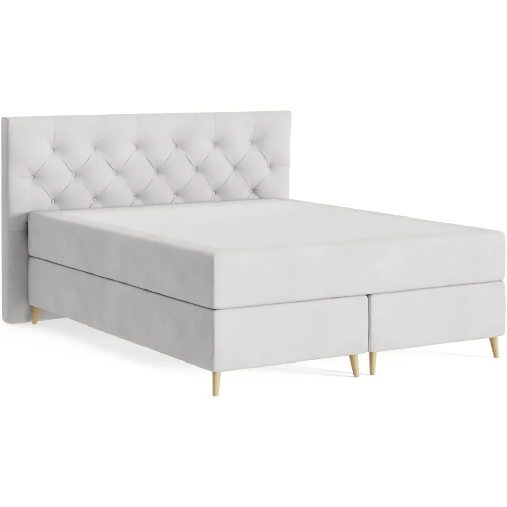 Boxspringbett Sørensen 160 x 200 cm - Farbe: Wish - 02 Cream - Möbel Konfigurator: Traummöbel individuell zusammenstellen - Boxspringbett