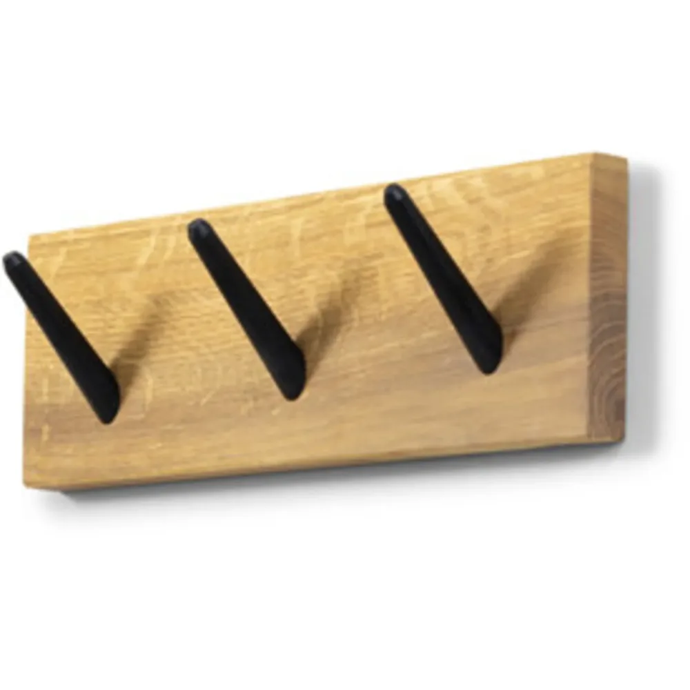 Spinder Design Garderobenleiste Skadi Braun Holz/Metall 30 cm - Farbe: eiche - Material: Stahl/Eiche - Garderobenleiste