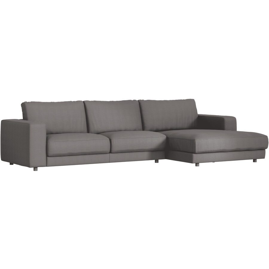 Ecksofa Ava Grau Stoff B 330 T 170 cm - Farbe: Dark Grey - Material: Bezug: 88% Polyester, 12% Polyacryl - Möbel Konfigurator: Traummöbel individuell
