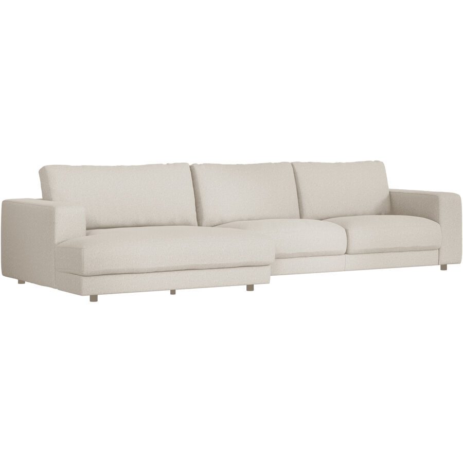 Ecksofa Ava Beige Stoff B 350 T 150 cm - Farbe: Nature - Material: Bezug: 100% Polyester - Möbel Konfigurator: Traummöbel individuell zusammenstellen