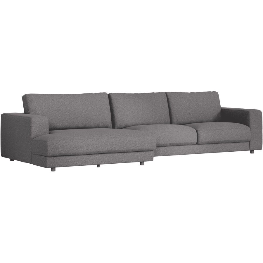 Ecksofa Ava Grau Stoff B 350 T 150 cm - Farbe: Stone - Material: Bezug: 100% Polyester - Möbel Konfigurator: Traummöbel individuell zusammenstellen -