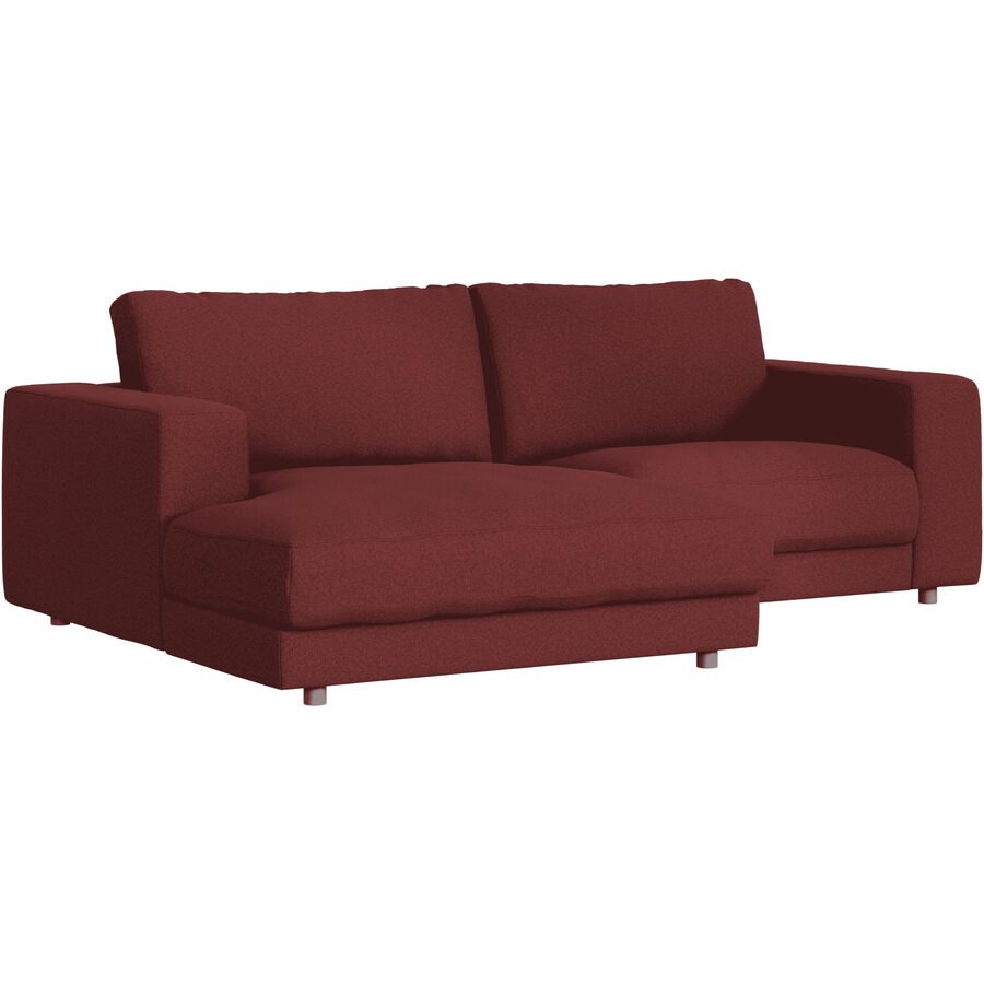 Ecksofa Ava Rot Stoff B 240 T 170 cm - Farbe: Burgunder - Material: Bezug: 100% Polyester - Möbel Konfigurator: Traummöbel individuell zusammenstellen