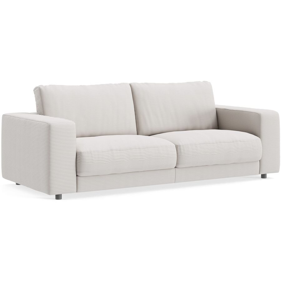 Sofa Ava Weiss Stoff B 230 T 107 cm - Farbe: snow - Material: Bezug: 88% Polyester, 12% Polyacryl - Möbel Konfigurator: Traummöbel individuell