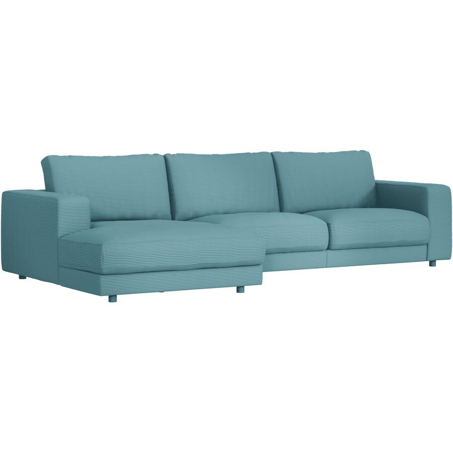 Ecksofa Ava Blau Stoff B 320 T 170 cm - Farbe: petrol - Material: Bezug: 88% Polyester, 12% Polyacryl - Möbel Konfigurator: Traummöbel individuell