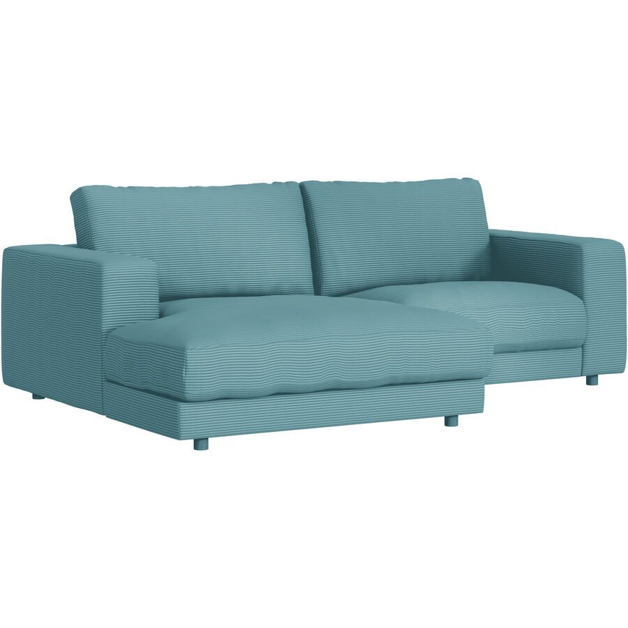 Ecksofa Ava Blau Stoff B 240 T 170 cm - Farbe: petrol - Material: Bezug: 88% Polyester, 12% Polyacryl - Möbel Konfigurator: Traummöbel individuell