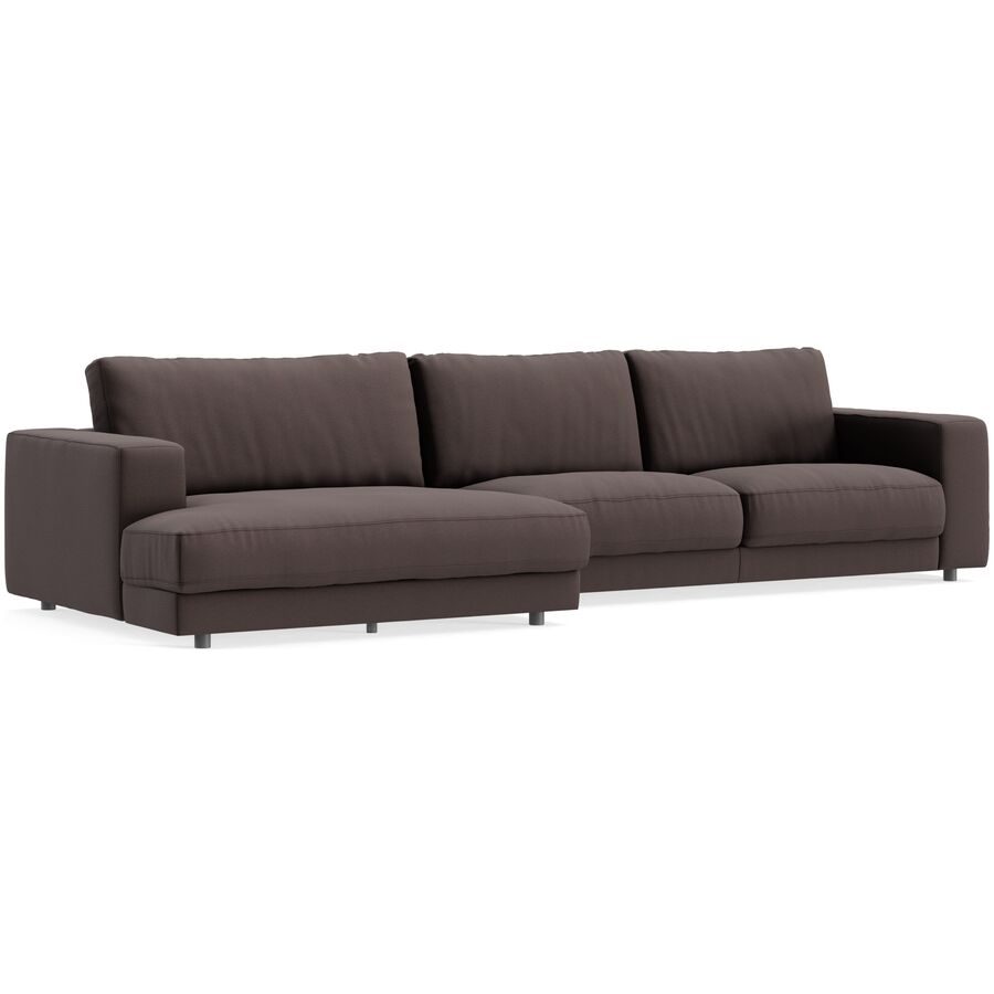 Ecksofa Ava Braun Stoff B 350 T 150 cm - Farbe: Espresso - Material: Bezug: 98% Polyester, 2% Nylon - Möbel Konfigurator: Traummöbel individuell