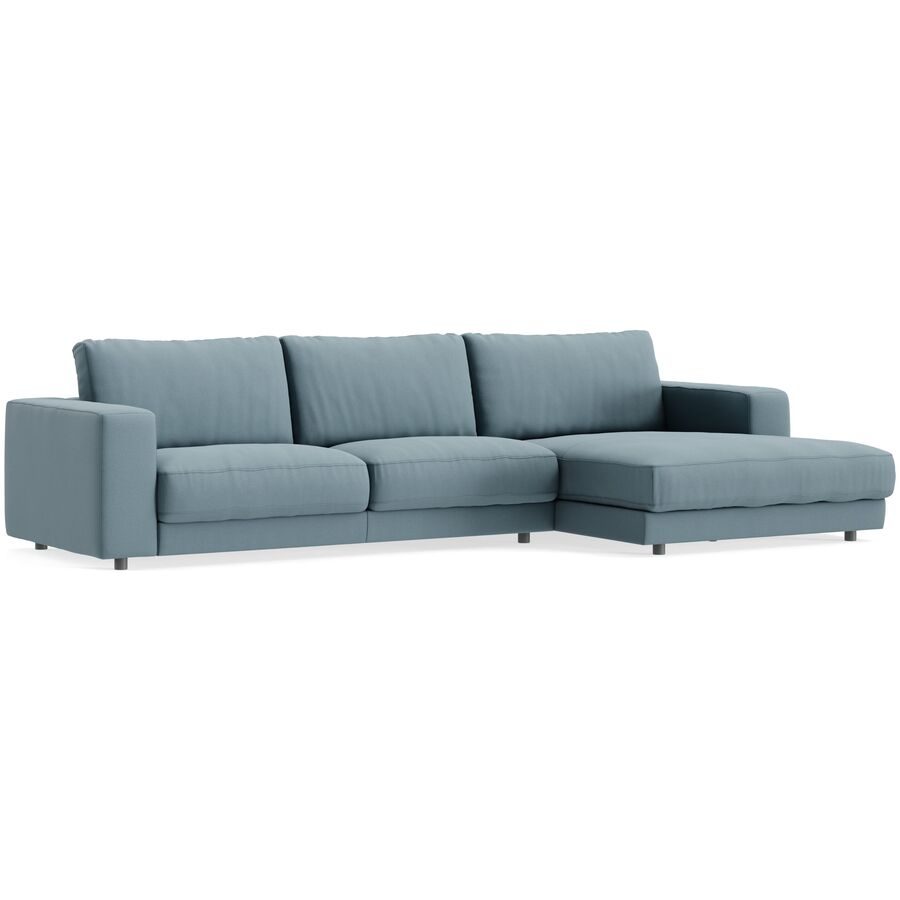 Ecksofa Ava Blau Stoff B 330 T 170 cm - Farbe: petrol - Material: Bezug: 100% Polyester - Möbel Konfigurator: Traummöbel individuell zusammenstellen -