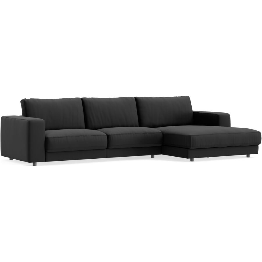 Ecksofa Ava Schwarz Stoff B 330 T 170 cm - Farbe: Black - Material: Bezug: 100% Polyester - Möbel Konfigurator: Traummöbel individuell zusammenstellen