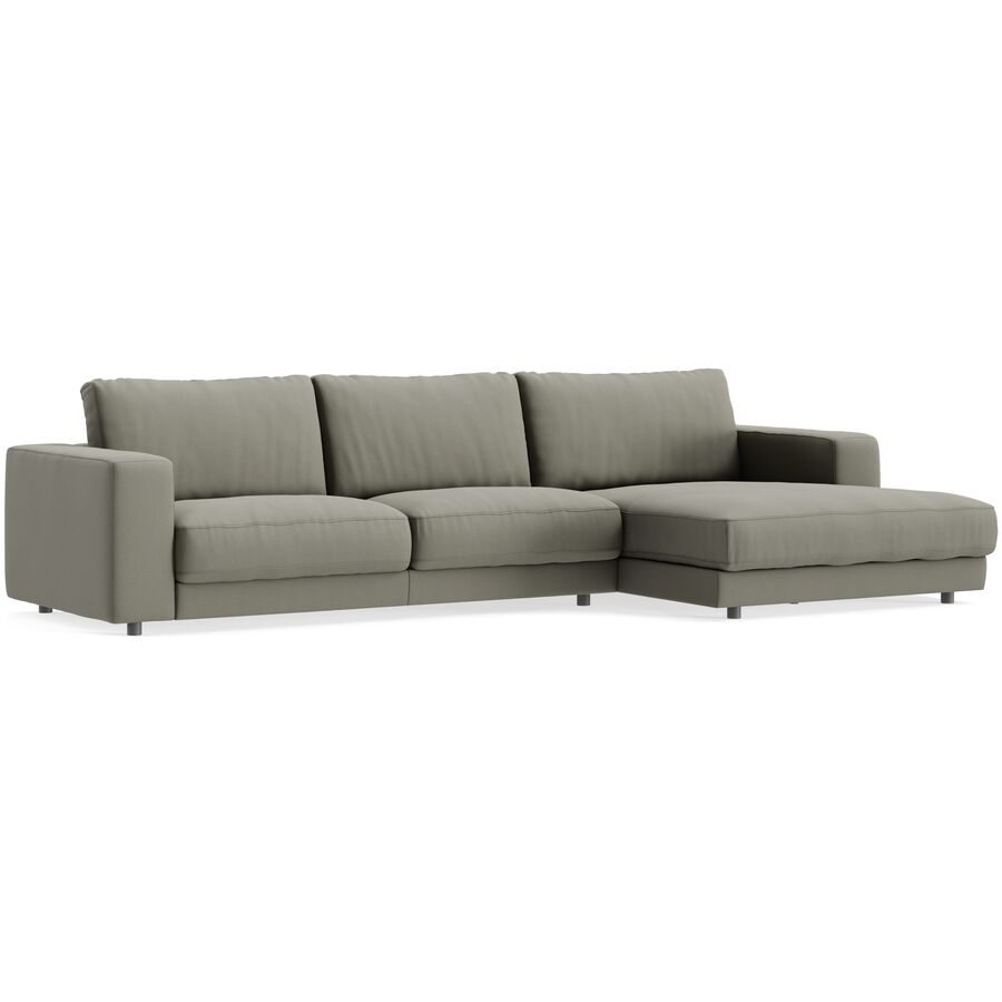 Ecksofa Ava Grau Stoff B 330 T 170 cm - Farbe: anthrazit - Material: Bezug: 100% Polyester - Möbel Konfigurator: Traummöbel individuell