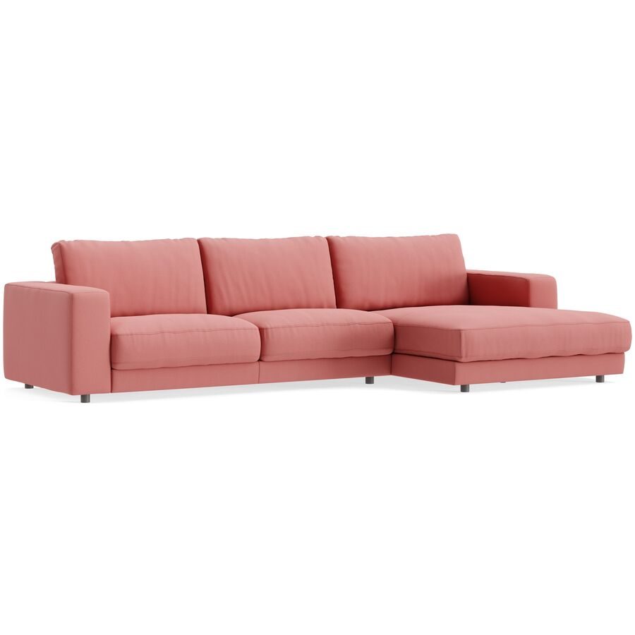Ecksofa Ava Rosa Stoff B 330 T 170 cm - Farbe: Flamingo - Material: Bezug: 100% Polyester - Möbel Konfigurator: Traummöbel individuell zusammenstellen